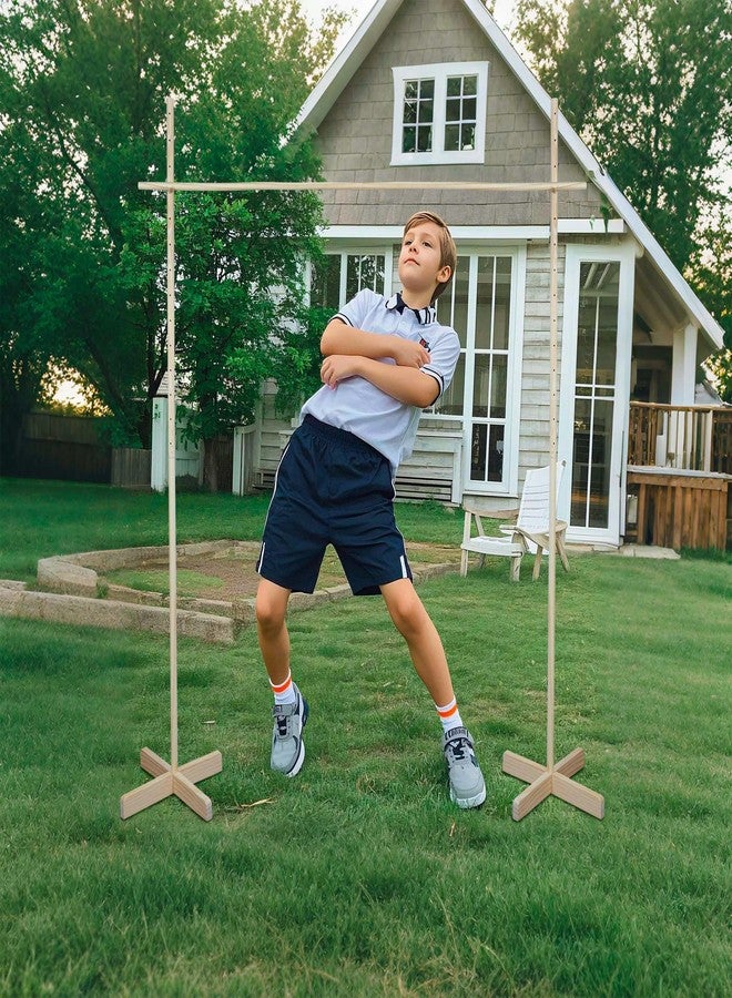 GOTHINK Wooden Limbo Game for Kids Adults, 4.7ft Tall Limbo Pole How Low Can You Go Outdoor Game Set Great for School Field Day Luau, Cookout, Pool Party, Birthday and Summer Outdoor Activities - Image 4