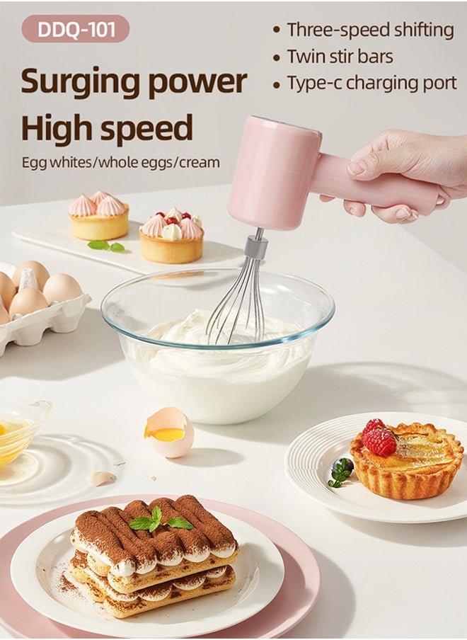 VOGMAX Rechargeable Handheld Egg Beater, Cordless Blender for Cooking, Baking, Baby Food Pureeing, Smoothies and Sauces (Pink)  - Image 1