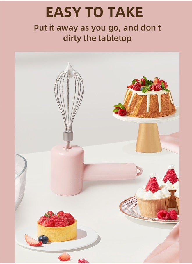 VOGMAX - Rechargeable Handheld Egg Beater, Cordless Blender for Cooking, Baking, Baby Food Pureeing, Smoothies and Sauces (Pink) - Image 1