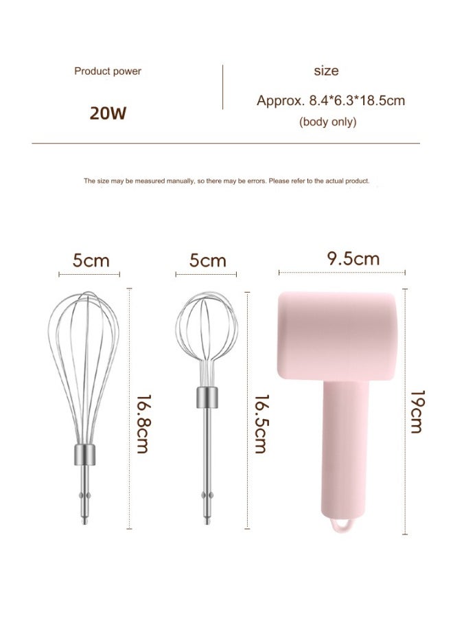 VOGMAX - Rechargeable Handheld Egg Beater, Cordless Blender for Cooking, Baking, Baby Food Pureeing, Smoothies and Sauces (Pink) - Image 1