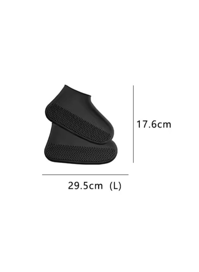 Rainproof Shoe Cover, Pair of Waterproof Rubber Covers, Unisex Shoe Covers, Pair of Shoe Protection Covers, Rain-Resistant Rubber Cover, Waterproof Cover, Rain-Resistant Shoe Covers, Shoe Rain Cover, Shoe Cover Against Rain, Shoe Cover Against Rainwater, Shoe Rain Cover, Boot Protection Cover, Latex Protection Cover from Wet Ground, Waterproof Shoe Cover, Boot Covers for Walking on Wet Rainy Ground, Shoe Covers in Rain and Outdoor, Snow | Size L - Black Color.