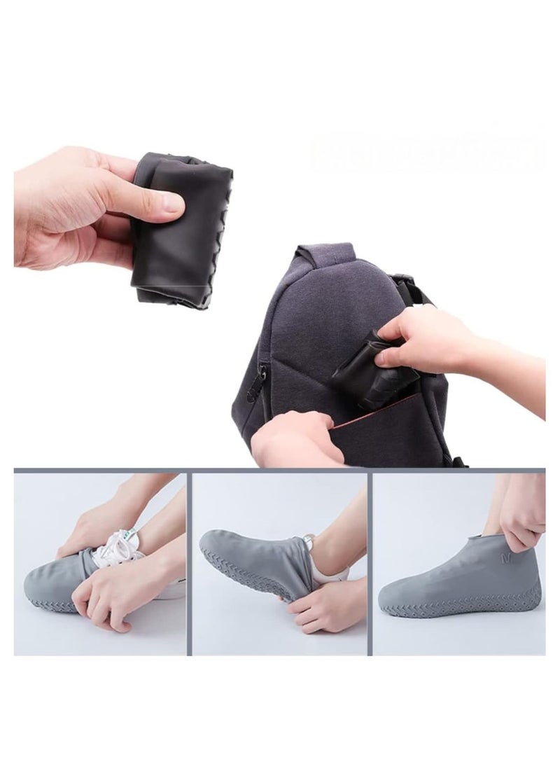 Rainproof Shoe Cover, Pair of Waterproof Rubber Covers, Unisex Shoe Covers, Pair of Shoe Protection Covers, Rain-Resistant Rubber Cover, Waterproof Cover, Rain-Resistant Shoe Covers, Shoe Rain Cover, Shoe Cover Against Rain, Shoe Cover Against Rainwater, Shoe Rain Cover, Boot Protection Cover, Latex Protection Cover from Wet Ground, Waterproof Shoe Cover, Boot Covers for Walking on Wet Rainy Ground, Shoe Covers in Rain and Outdoor, Snow | Size L - Black Color.