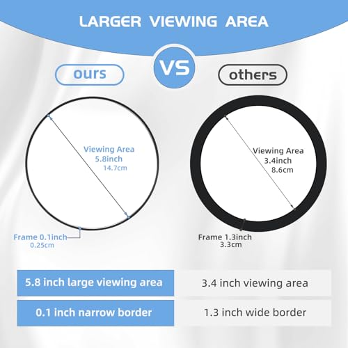 Suupvaor 10X Magnifying Mirror with 3 Suction Cups, Large 6inch Round Travel Makeup Mirror with High Magnification, Makeup Mirror with Tweezers Set - Image 3