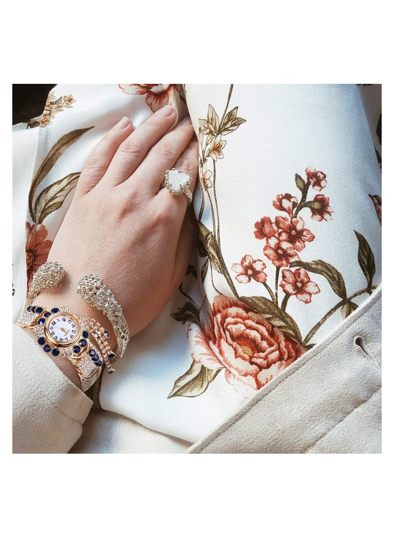 ساعة بangle كواتز أنيقة للنساء مع لمسات كريستالية، قطعة مجوهرات ذهبية أنيقة للسيدات العصرية، مجوهرات معصم مثالية لأي مناسبة - Image 4