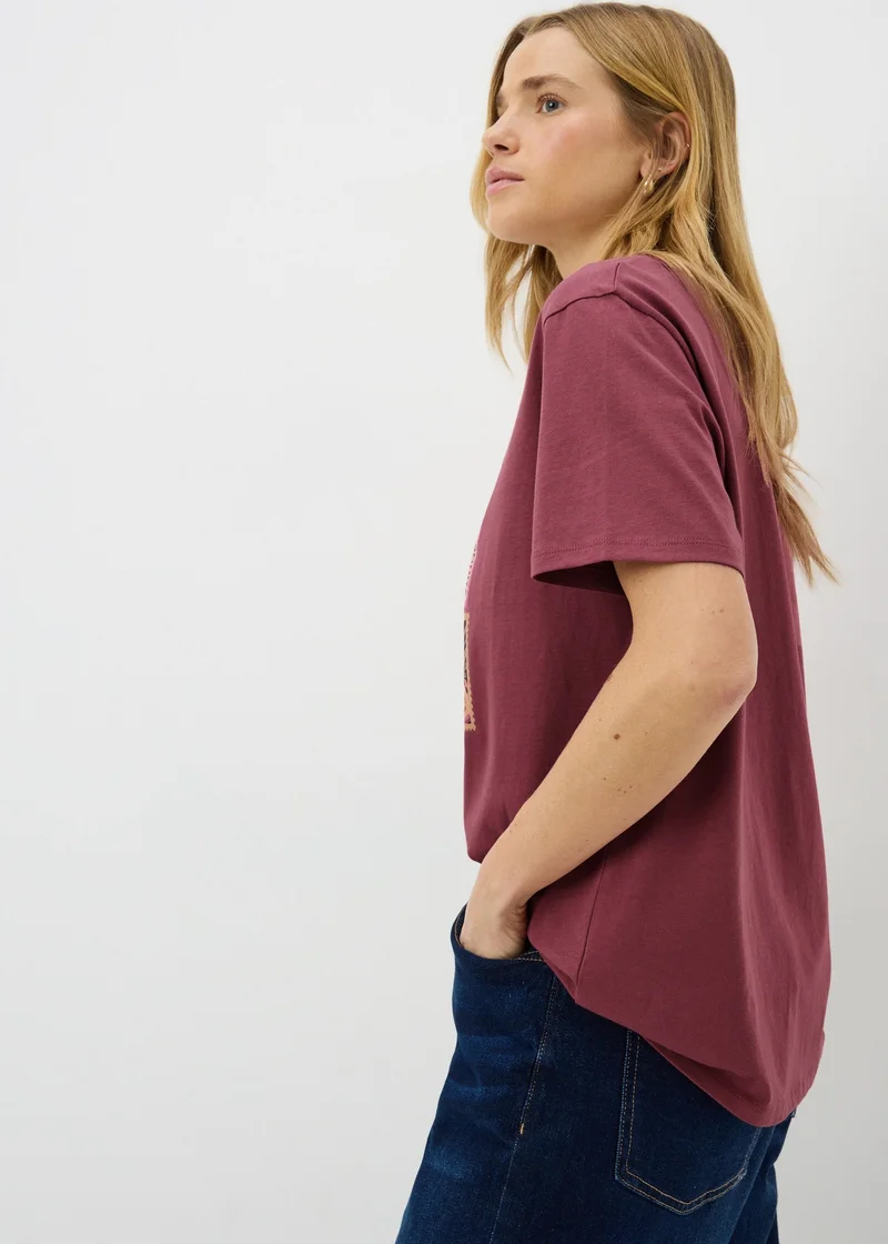 Matalan Pink Raspberry Postcard Graphic T-Shirt for Women | Best Price UAE