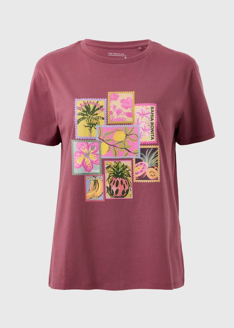 Matalan Pink Raspberry Postcard Graphic T-Shirt for Women | Best Price UAE