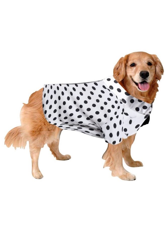 Sage Square Crazy Printed Dog Shirt, Trending Dog Shirt, Ultra Soft & Light Weight, Comfortable & Breathable Dog Apparel, Trendy Outfit (Small - 14 Inch) (Polka White)  - Image 1