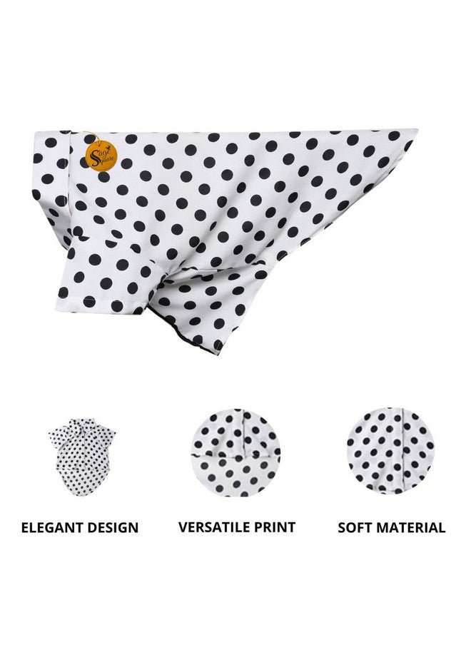 Sage Square Crazy Printed Dog Shirt, Trending Dog Shirt, Ultra Soft & Light Weight, Comfortable & Breathable Dog Apparel, Trendy Outfit (Small - 14 Inch) (Polka White)  - Image 2
