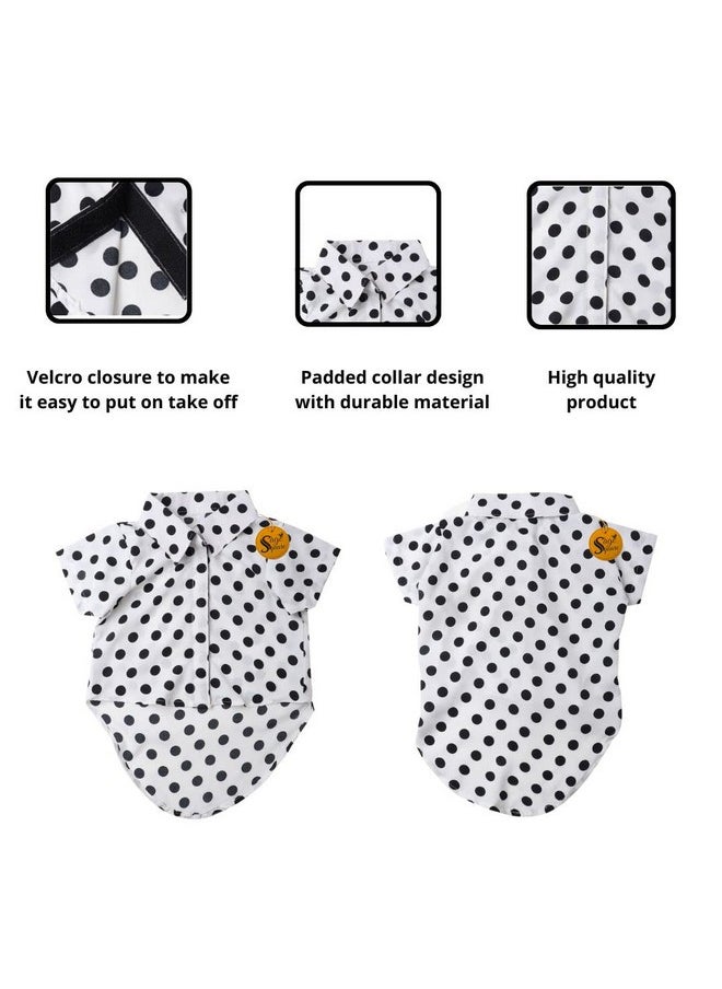 Sage Square Crazy Printed Dog Shirt, Trending Dog Shirt, Ultra Soft & Light Weight, Comfortable & Breathable Dog Apparel, Trendy Outfit (Small - 14 Inch) (Polka White)  - Image 4