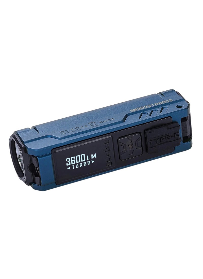 IMALENT IMALENT BL50 Mini Flashlight 3600 Lumens Dual Light Source EDC Torch with White LED and UV Light, Built-in Rechargeable Battery for Outdoors, Emergency, Work, Camping (Blue)  - Image 1