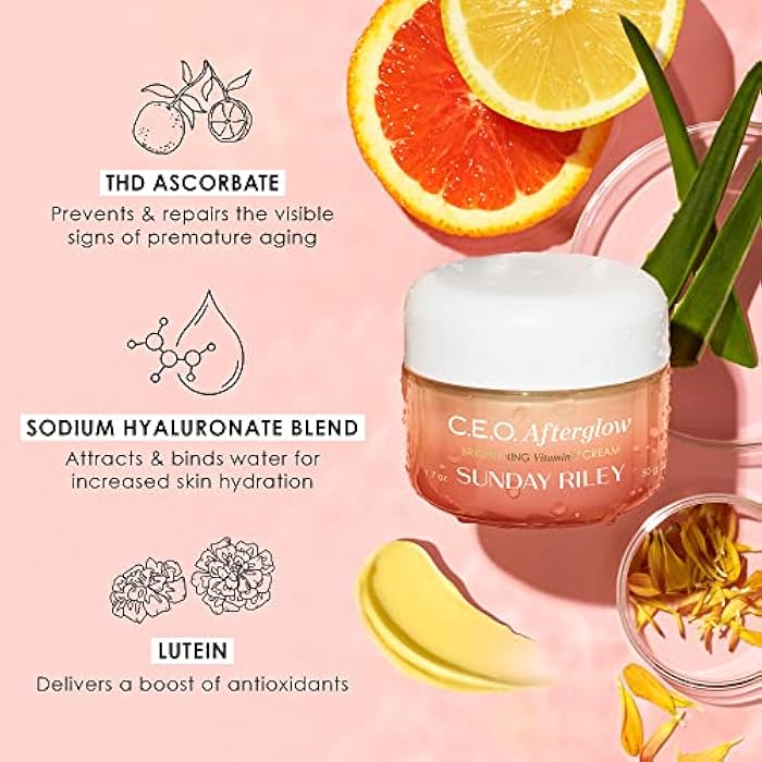 Sunday Riley C.E.O. Afterglow Brightening Vitamin C Cream Face Moisturizer - Image 4