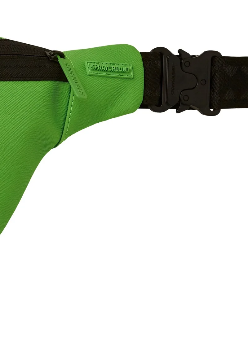 SPRAYGROUND GREEN MONEY BEAR SPLIT SAVVY CROSS-BODY