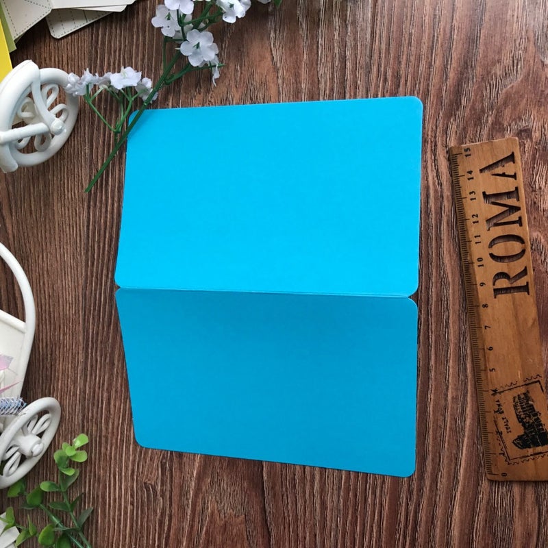 Fillet Diy Folding Greeting Card Template Blank Folding Card Hand-Painted Graffiti Cowhide White Card A Variety Of Options - Image 1