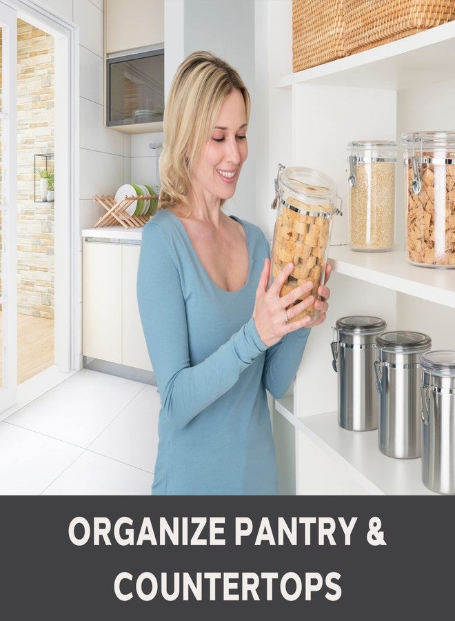 OGGI Clear Canister Airtight 28oz - Clamp Lid & Spoon - Airtight Food Storage Containers, Ideal for Kitchen & Pantry Storage of Bulk, Dry Food Including Flour, Sugar, Coffee, Rice, Tea, Spices & Herbs - Image 5