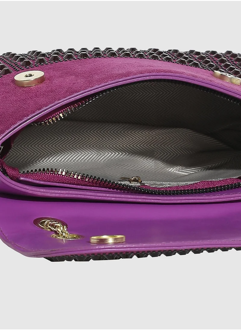 Haute Sauce All Over Studs Handbag - Burgundy