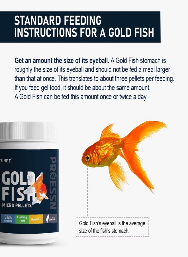 TUNAI Gold Fish Food with 55% Protein Rich Premium Food| Pellet, 250G | 1Mm | Exclusive Taiwan Formula for Gold Fish Food, All Life Stages, 1 Count - Image 5