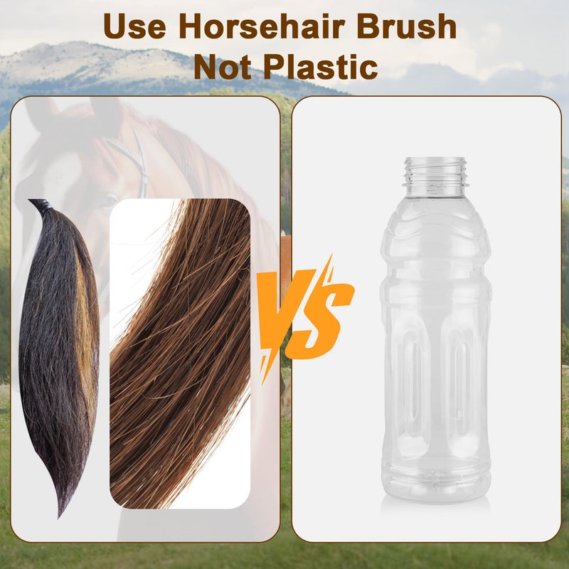 LYSSRA 3-Piece 100% Horse Hair Shoe Brush Kit for Leather Care â€“ Professional Dauber Applicators and Polishing Brushes with Cleaning Cloth for Leather Shoes, Boots, Bags, Jackets & Car Detailing - Image 4
