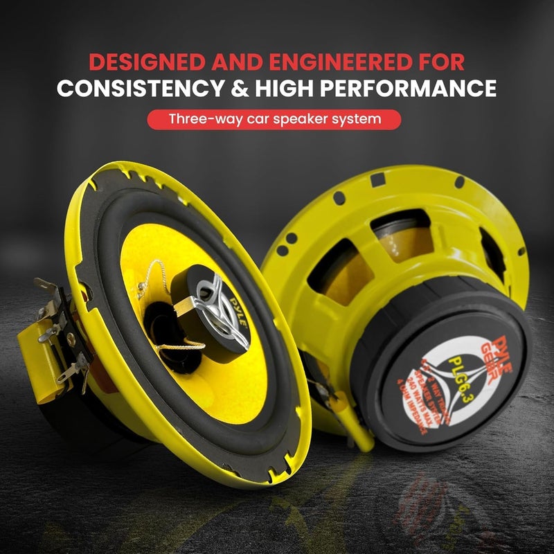 Pyle Car Three Way Speaker System - 6.5 Inch 280 Watt 4 Ohm Mid Tweeter Component Speakers (Pair) - Image 5