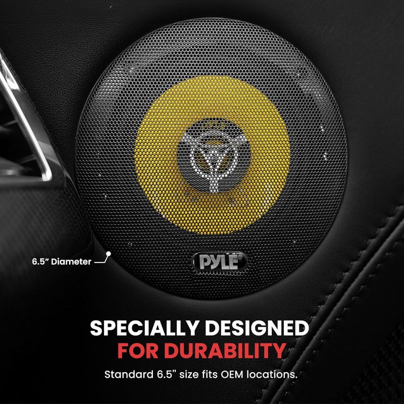 Pyle Car Three Way Speaker System - 6.5 Inch 280 Watt 4 Ohm Mid Tweeter Component Speakers (Pair) - Image 3