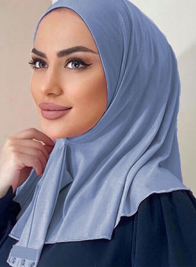 DUNISO Instant Hijab Button Design, Suillty Fashion Muslim Hijab for Women, Instant Snap Fastener Hijab Inner Cap, Full Cover Head Wraps Scarf, Islam Turban Caps - Image 4