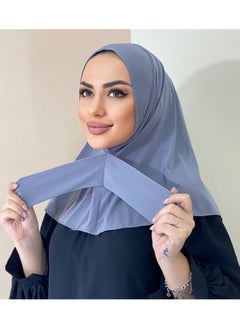 DUNISO Instant Hijab Button Design, Suillty Fashion Muslim Hijab for Women, Instant Snap Fastener Hijab Inner Cap, Full Cover Head Wraps Scarf, Islam Turban Caps 