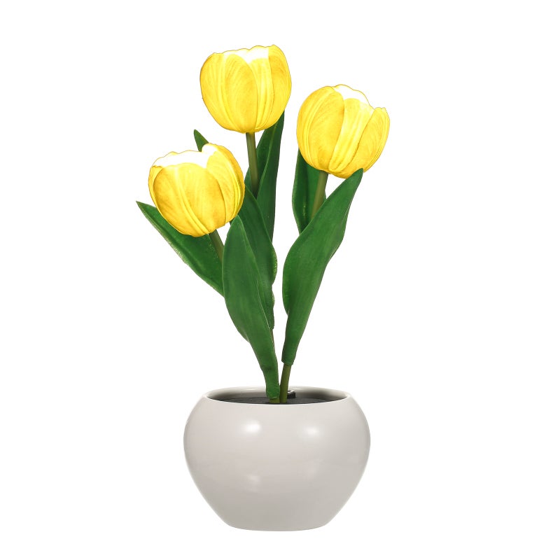 Neoglint Desk Lamp: 3 White Flowers - High Durability Scene-creating Ambient Night Light for Indoor Home Cafe Hotel Decor - Image 1