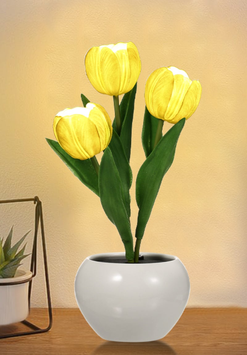 Neoglint Desk Lamp: 3 White Flowers - High Durability Scene-creating Ambient Night Light for Indoor Home Cafe Hotel Decor - Image 2