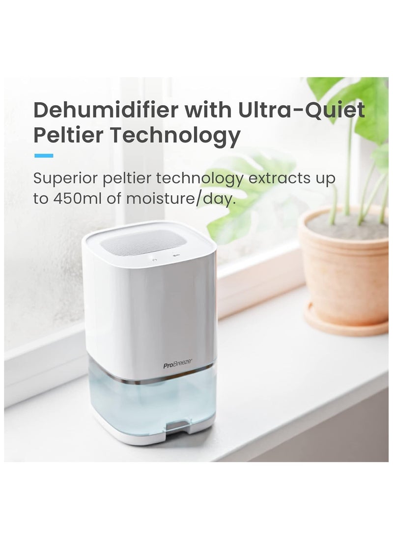 Pro Breeze - Pro Breeze 1000ml Dehumidifier with 4-Hour Timer, Auto Shut-Off, LED Light, Portable Mini Air Dehumidifier for Damp, Mould and Moisture in Kitchen, Bedroom, Bathroom, Caravan, Garage, Basement - Image 1