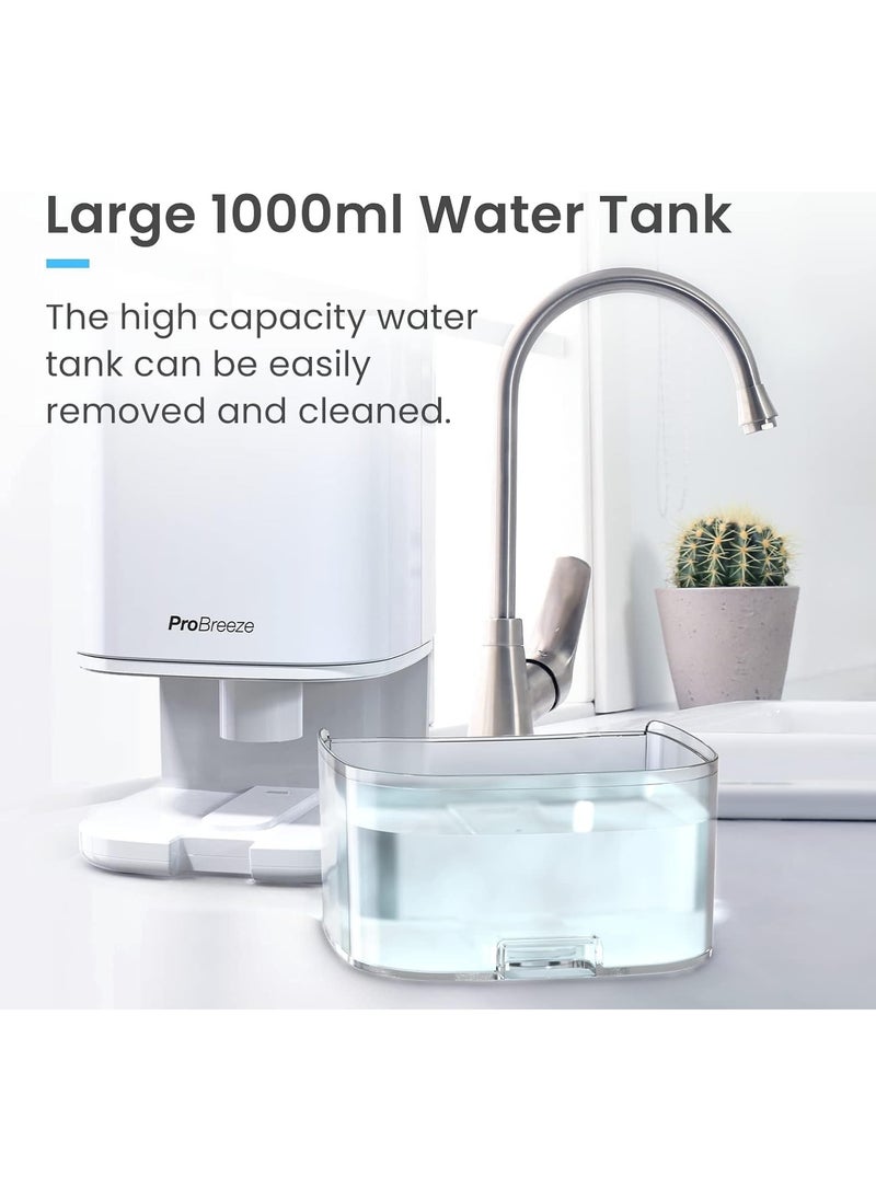 Pro Breeze - Pro Breeze 1000ml Dehumidifier with 4-Hour Timer, Auto Shut-Off, LED Light, Portable Mini Air Dehumidifier for Damp, Mould and Moisture in Kitchen, Bedroom, Bathroom, Caravan, Garage, Basement - Image 1