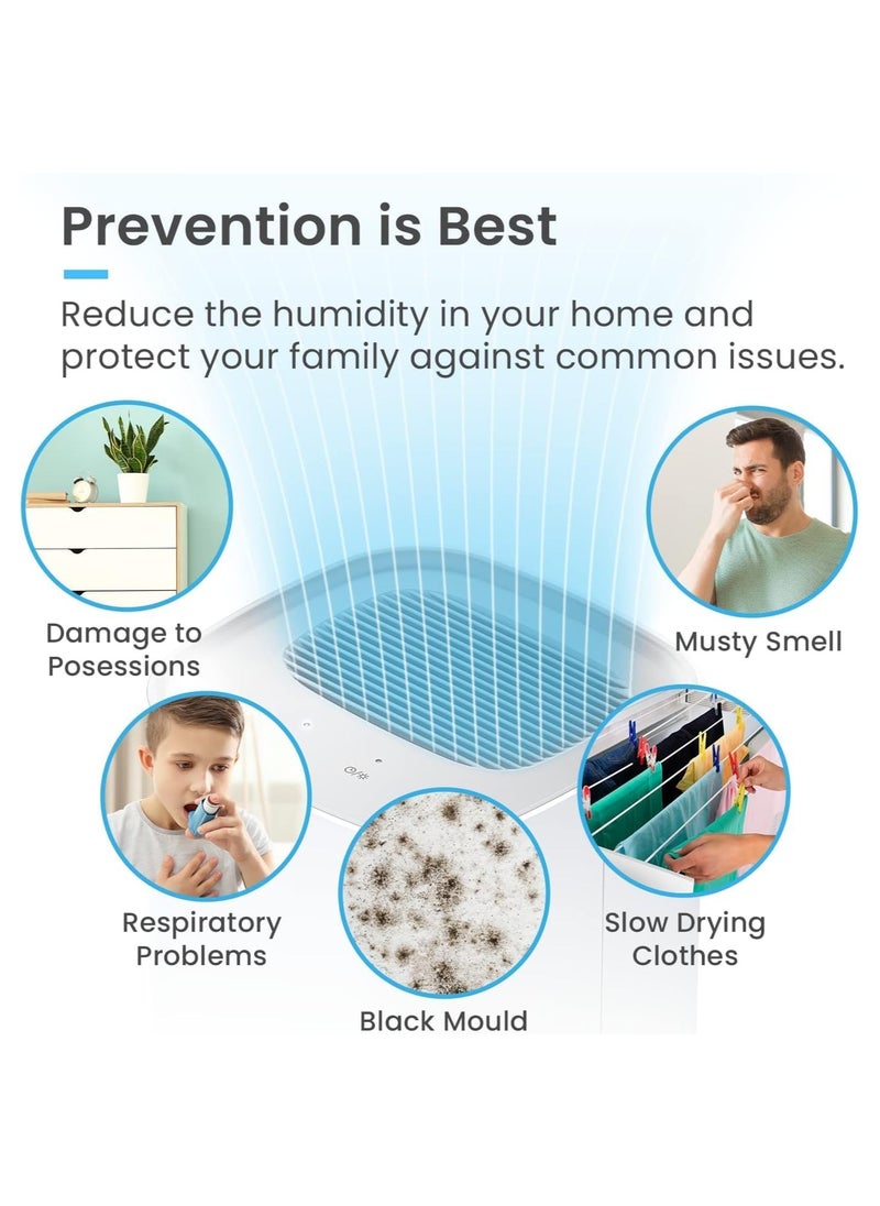 Pro Breeze - Pro Breeze 1000ml Dehumidifier with 4-Hour Timer, Auto Shut-Off, LED Light, Portable Mini Air Dehumidifier for Damp, Mould and Moisture in Kitchen, Bedroom, Bathroom, Caravan, Garage, Basement - Image 1
