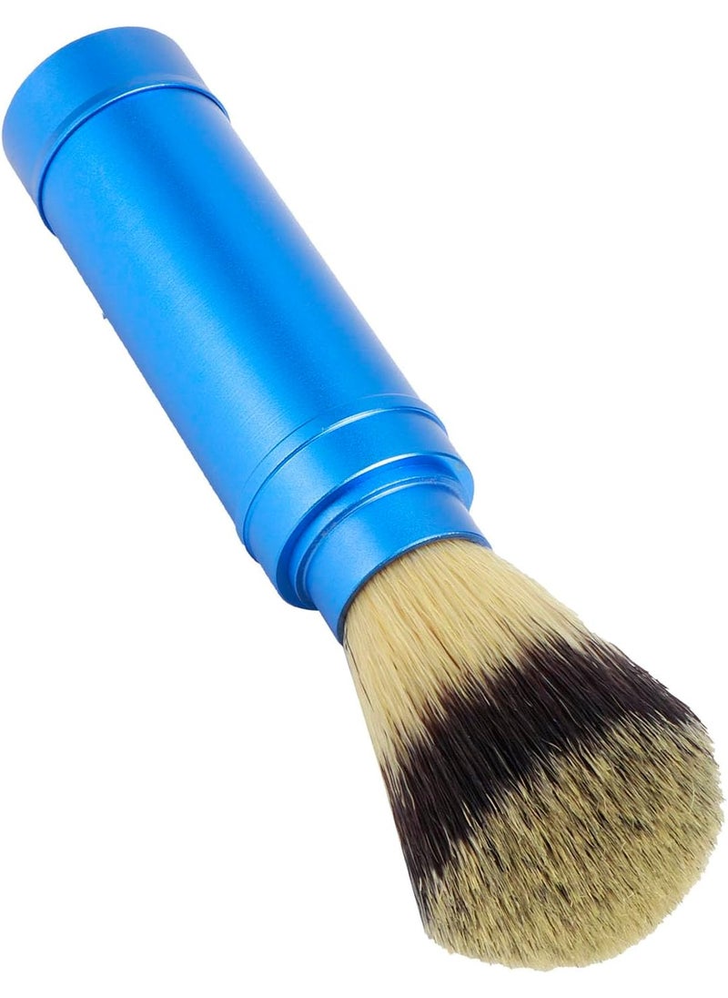 POCREATION - POCREATION Men Portable Beard Brush, Travel Facial Shaving Brush, Foaming Shaving Brush, Aluminum Grooming Tool, for Shaving Beard, Bathroom Supplies - Image 1
