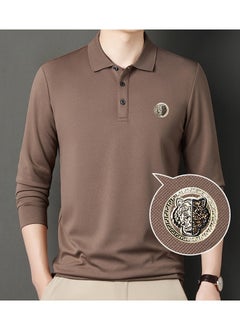 KUYING New Loose Casual Printed Polo Shirt 
