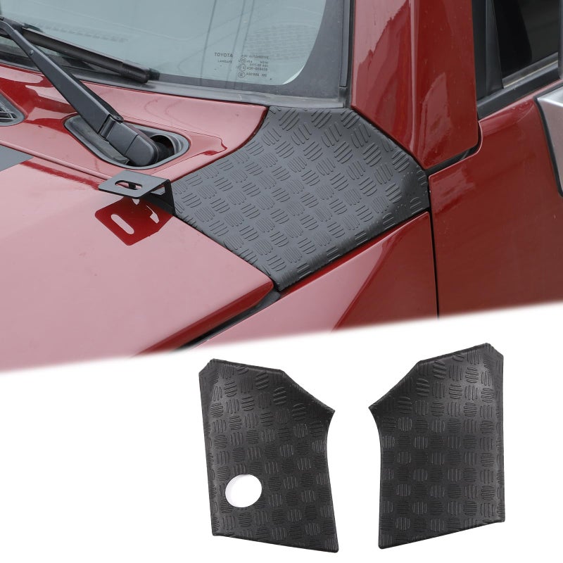 LLKUANG Car Black Cowl Body Armor Outer Cowl Covers Side Corner Guards for Toyota FJ Cruiser 20072021Headlight ABS Hood Side Trim Panel1 Pair Hood Side Corner Guard