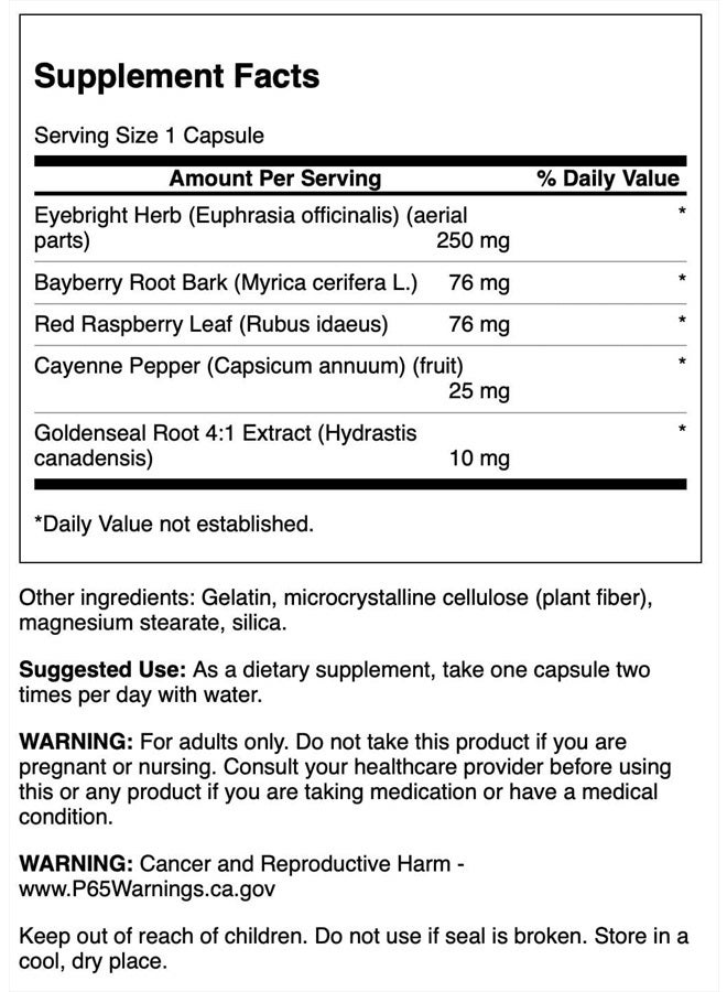 SWANSON Herbal Eyebright Combination 100 Capsules - Image 2