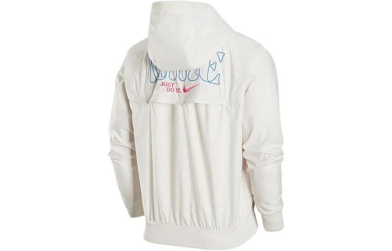 Nike Woven Sports Hooded Windbreaker Jacket 'White' - Image 5