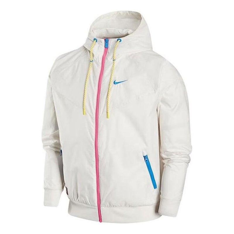 Nike Woven Sports Hooded Windbreaker Jacket 'White' - Image 1