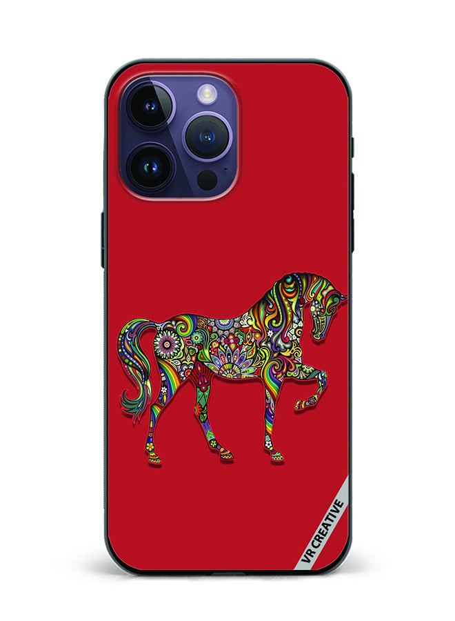 VR CREATIVE Protective Case Cover For Apple iPhone 15 Pro Horse Design Multicolour - Image 1