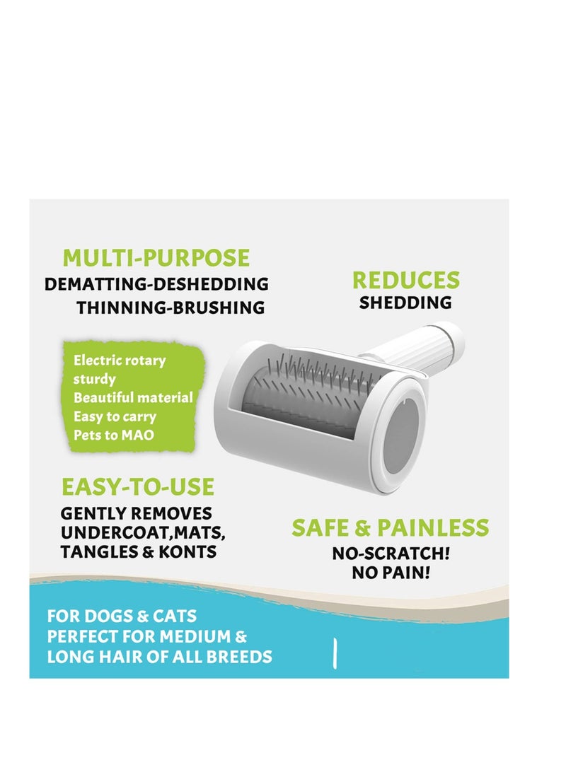 Excefore Electric Pet Brush, Dog brush, Cat brush,For Long Hair, Curly Hair, Dog Cat Matted Fur Knots Tangles Remover Grooming Brush, Professional Pet Hair Detangler Brush Dematting Tool - Image 4