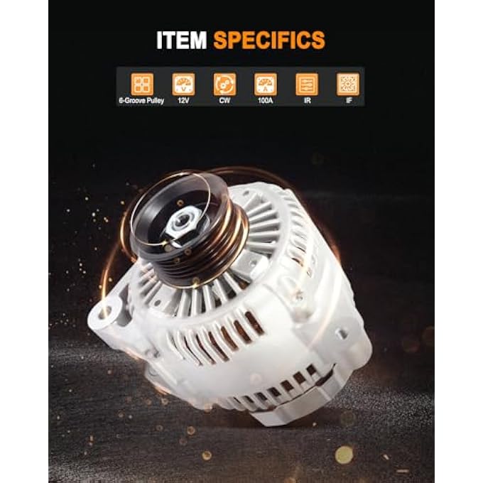 ASAPE 13844 High Output Replacement New Alternator Fit for 2001-2003 for Toyota Highlander 3.0L 1999-2003 for Lexus RX300 3.0L, Replace OE AND0184 101211-7840 102211-0590 102211-0840 - Image 2