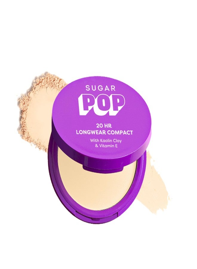 SUGAR POP 20 HR Longwear compact with Kaolin Clay and Vitamin E | Face Powder with Matte Finish | Oil Control | 9gm - 04 Pearl - Image 1