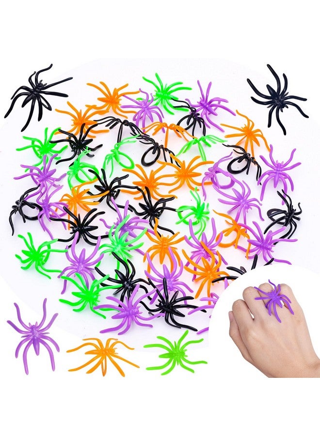 ماكس فن 300 قطعة حلقات العنكبوت حلقات الهالوين للأطفال هدايا الحفلات 1.96 بوصة حلقات العنكبوت البلاستيكية السائبة للأطفال إكسسوارات تنكرية زخارف حفلات الهالوين المورد - Image 1