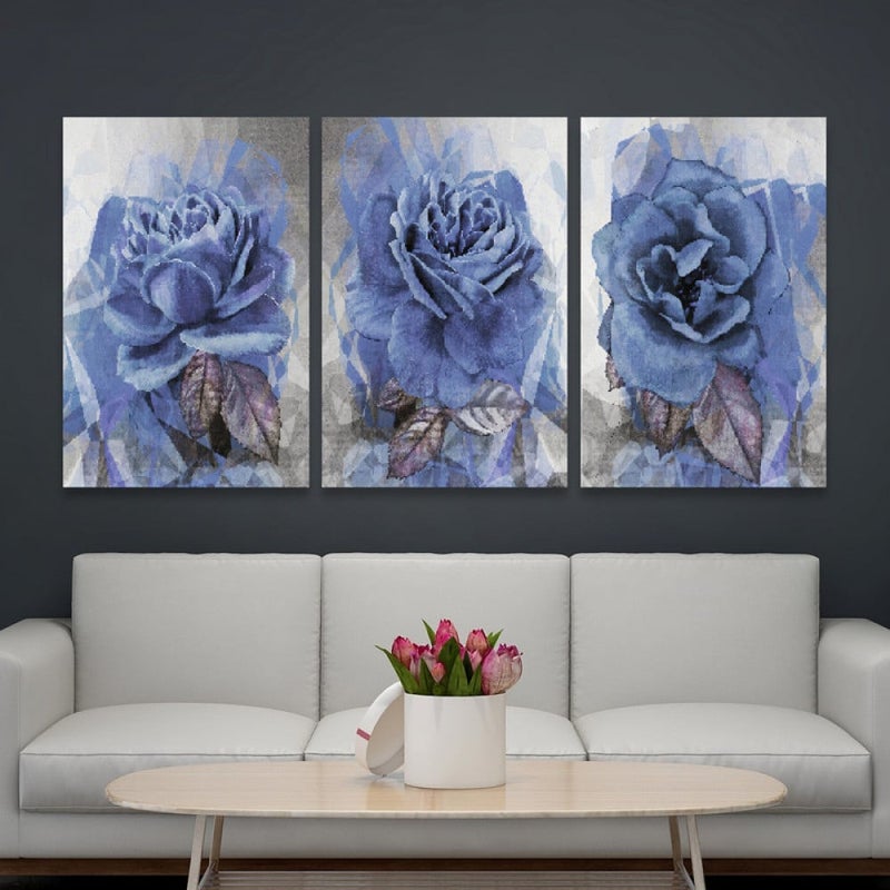 Marktna Three luxurious modern-designed canvas prints with a hollow frame, measuring (150×70), three pieces - Image 1