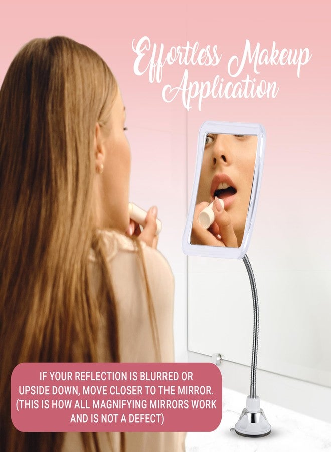 MIRRORVANA Flexible 10X Magnifying Makeup Mirror with Adjustable Gooseneck and Suction Cup - 2 in 1 Table Mirror and Wall Mount Mirror for Vanity and Bathroom Use - 6.3 x 6.3 Inch (Square) - Image 4