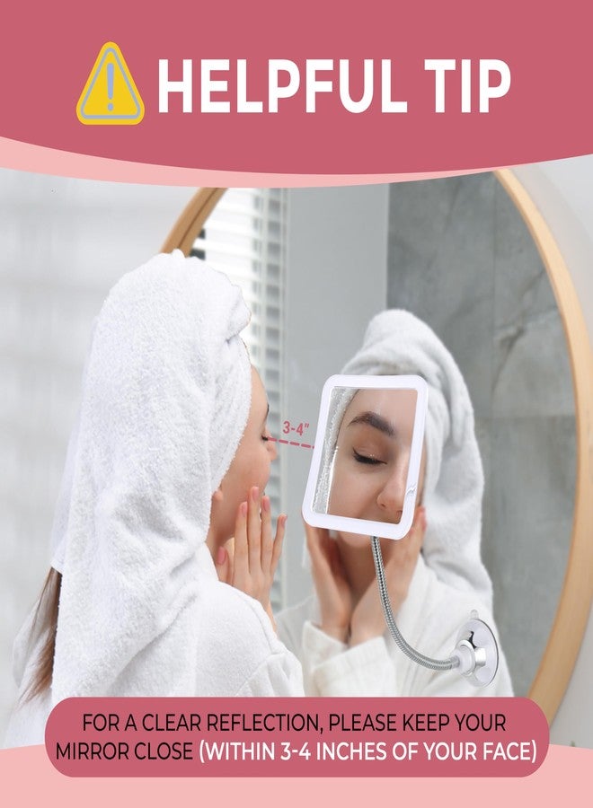 MIRRORVANA Flexible 10X Magnifying Makeup Mirror with Adjustable Gooseneck and Suction Cup - 2 in 1 Table Mirror and Wall Mount Mirror for Vanity and Bathroom Use - 6.3 x 6.3 Inch (Square) - Image 3