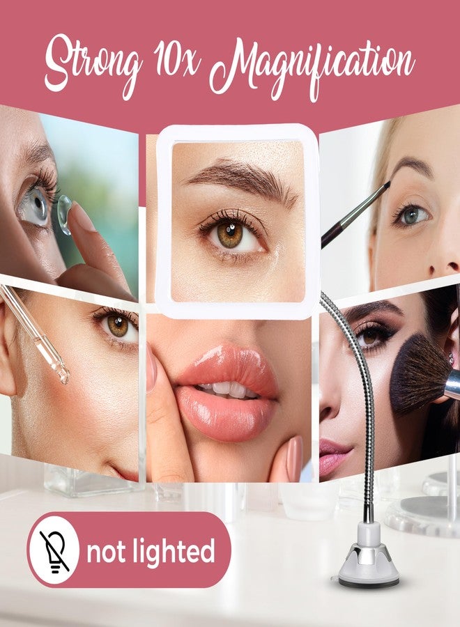 MIRRORVANA Flexible 10X Magnifying Makeup Mirror with Adjustable Gooseneck and Suction Cup - 2 in 1 Table Mirror and Wall Mount Mirror for Vanity and Bathroom Use - 6.3 x 6.3 Inch (Square) - Image 2