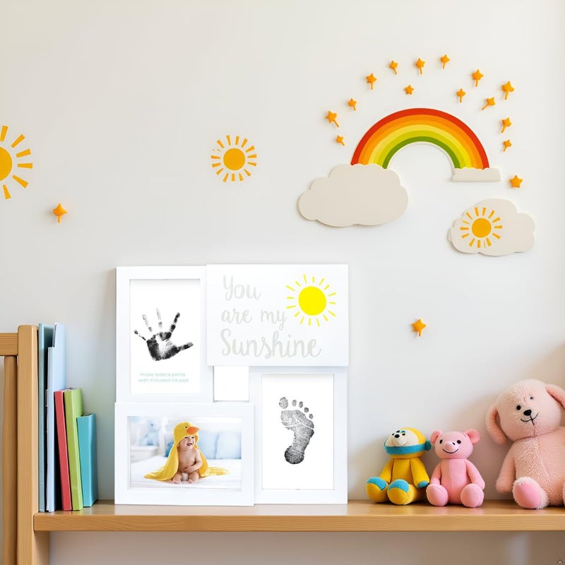 Tiny Ideas You are My Sunshine Baby Prints Collage Keepsake Frame with Included Ink Pad, Newborn Handprint and Footprint Maker, Baby Pictures, Nursery Decor - Image 3