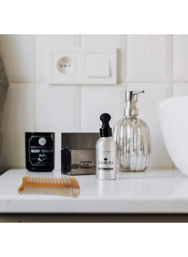 Lurrose Ox Horn Comb Handmade Doublesided Wide Tooth Pocket Horn Comb Antistatic Massage Comb Hair Care Comb For Men Women Adults - Image 4