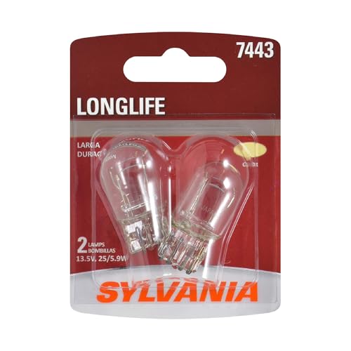 SYLVANIA 7443 Long Life Miniature Bulb Ideal for Daytime Running Lights DRL and BackUpReverse Lights Contains 2 Bulbs - Image 1