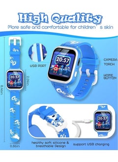 Generic Kids Smart Watch,Multifunction Rechargeable Touch Screen Toddler Watch,Gaming and Music Player Educational Toys, Birthday Gifts for Girls Boys Ages 6-12(Blue)  - Image 5