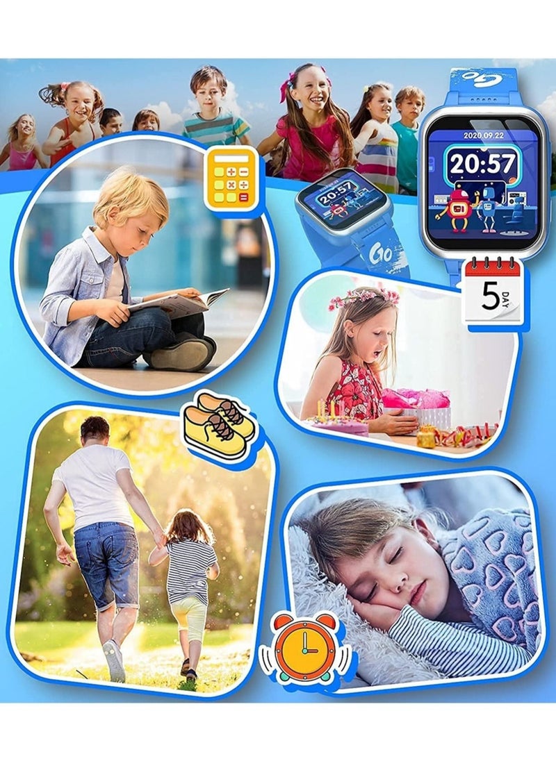 Generic - Kids Smart Watch,Multifunction Rechargeable Touch Screen Toddler Watch,Gaming and Music Player Educational Toys, Birthday Gifts for Girls Boys Ages 6-12(Blue) - Image 1